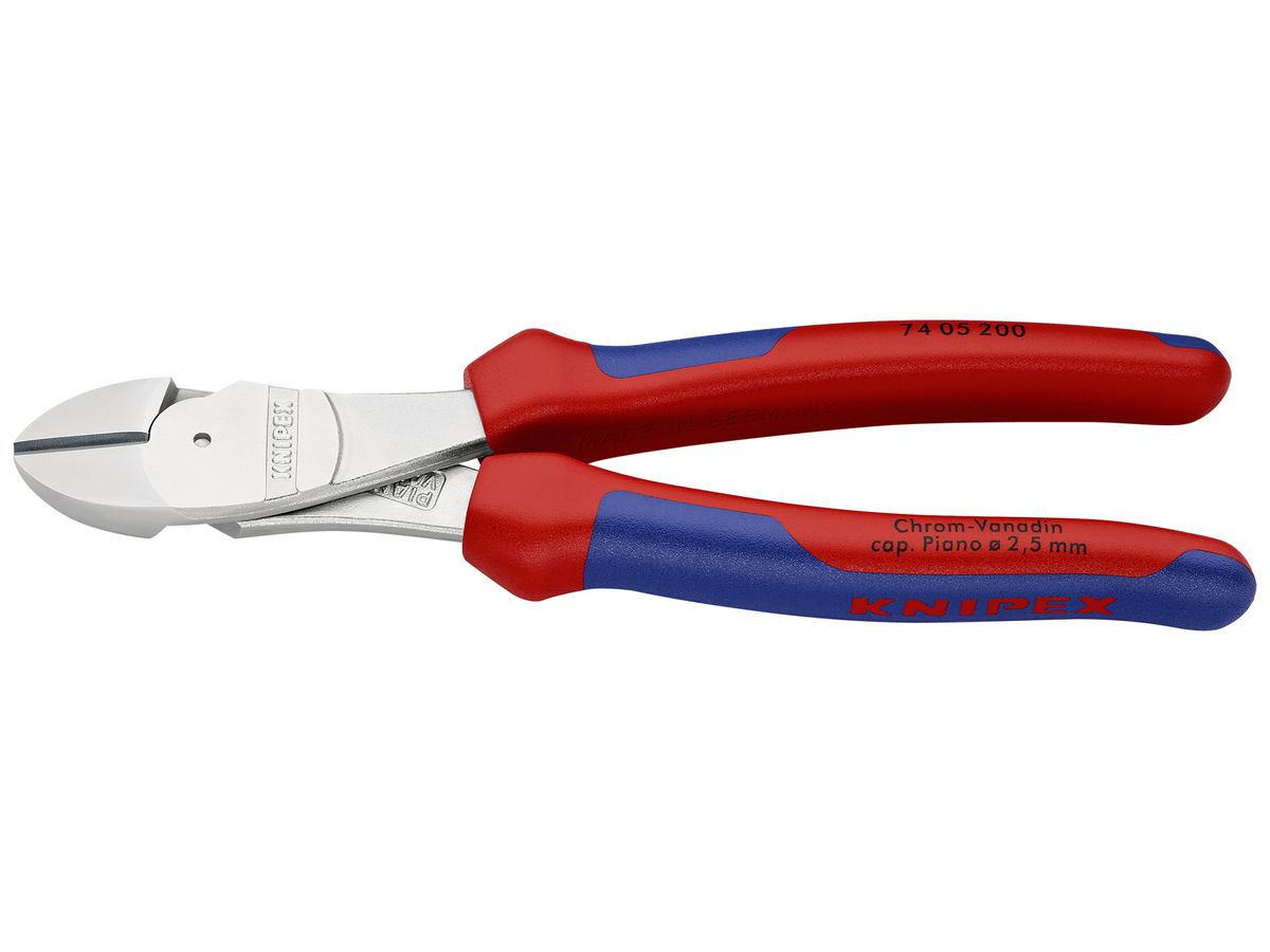 Kraft-Seitenschneider KNIPEX, 200mm Mehrkomponenten-Hülle