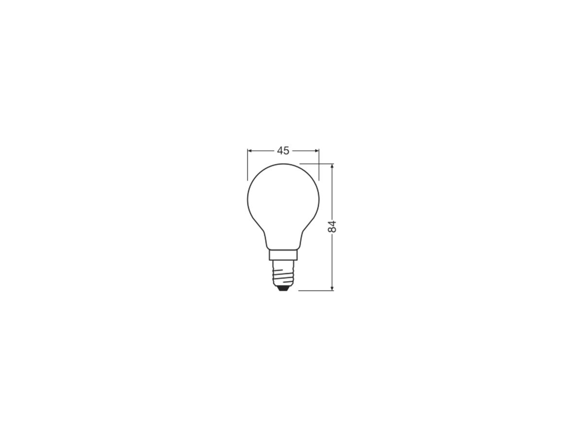 LED-Lampe LEDVANCE CLASSIC P E14 1.8W 250lm 827 mattiert Ø45×84mm
