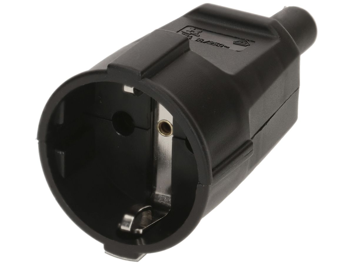 Kupplungssteckdose Schuko MAX HAURI L+N+PE 16A 250V 0.75…1.5mm² schwarz
