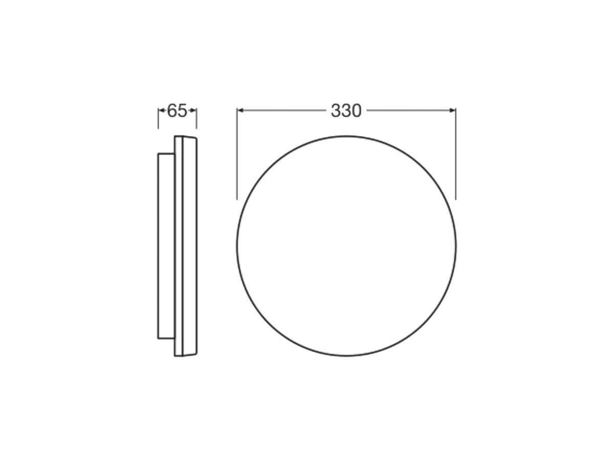 LED-Deckenleuchte LEDVANCE SURFACE FLAT RD SEN 19W 2660lm 830/840 IP54 weiss