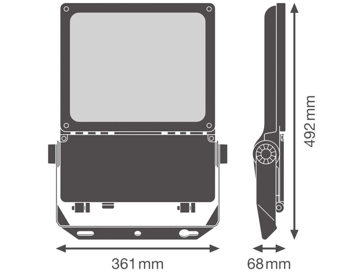 LED-Strahler LEDVANCE FLOODLIGHT 130W 19100lm 830 IP66 55×120° DALI 492×361mm