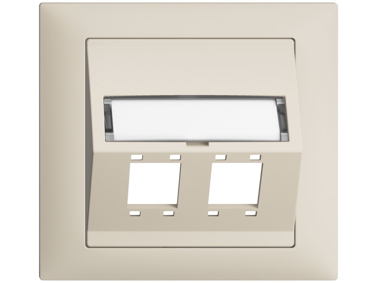 EB-Montageset EDIZIOdue FKE Schrägauslass 2×R&M Kat.5e/6/LC spezial, crema