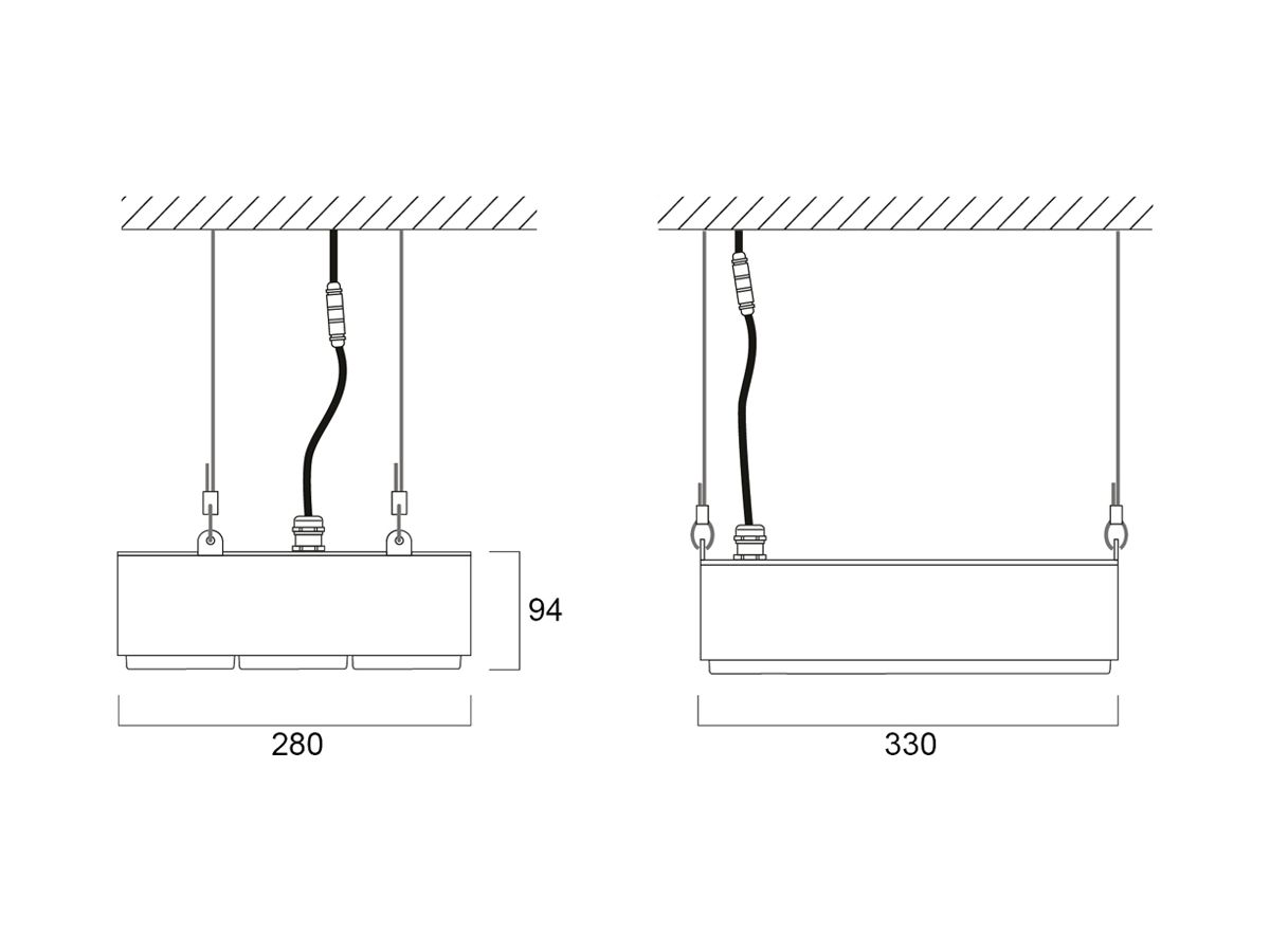 LED-Hallenstrahler Sylvania KubiXx AISLE 83W 14400lm 840 IP65 DIM 412×280