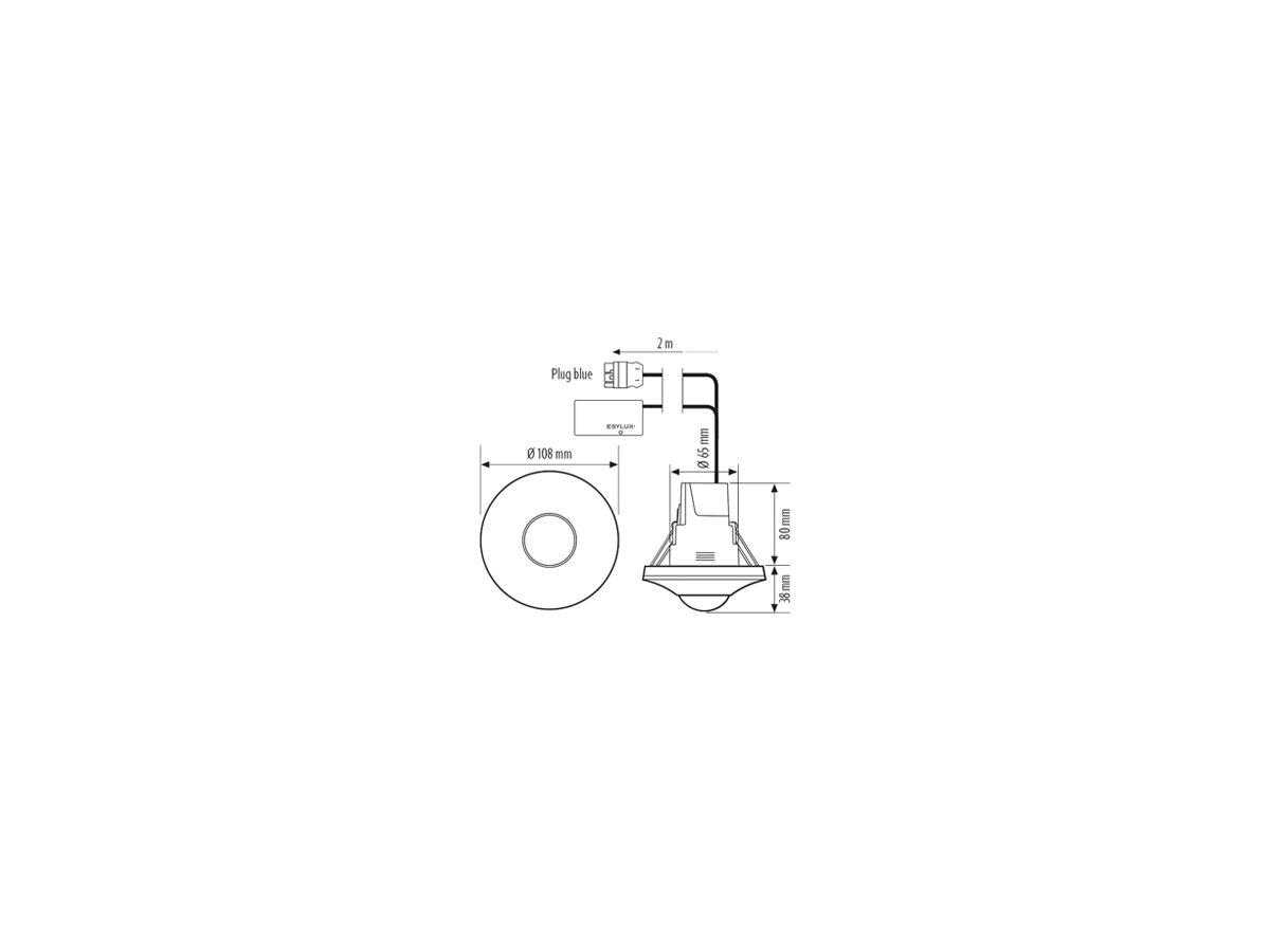 UP-Präsenzmelder ESYLUX PD-C 360bt/8 APC20 PS plus DALI-2 WINSTA CodeI weiss