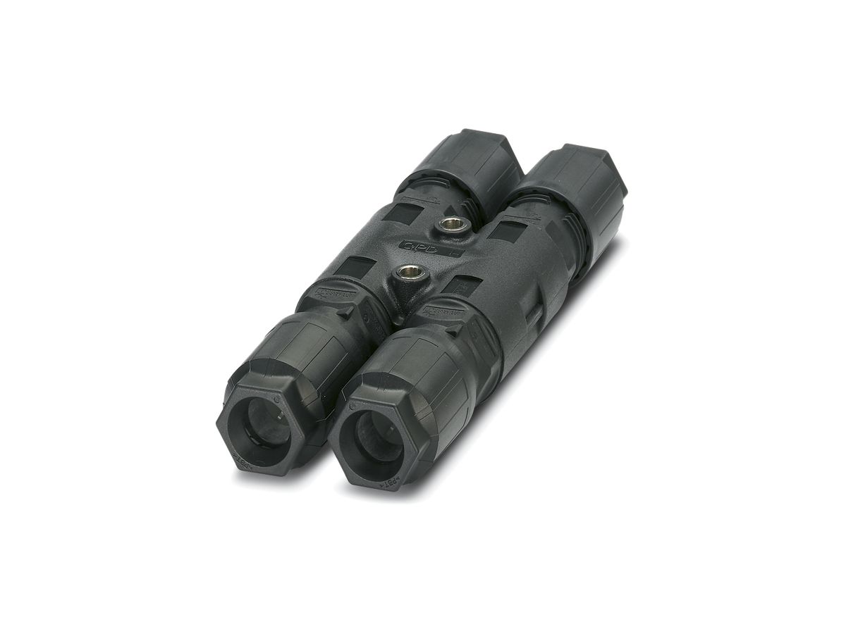 H-Verteiler QUICKON 4LPE 2.5mm² Ø9…16mm 4×Mutter schwarz