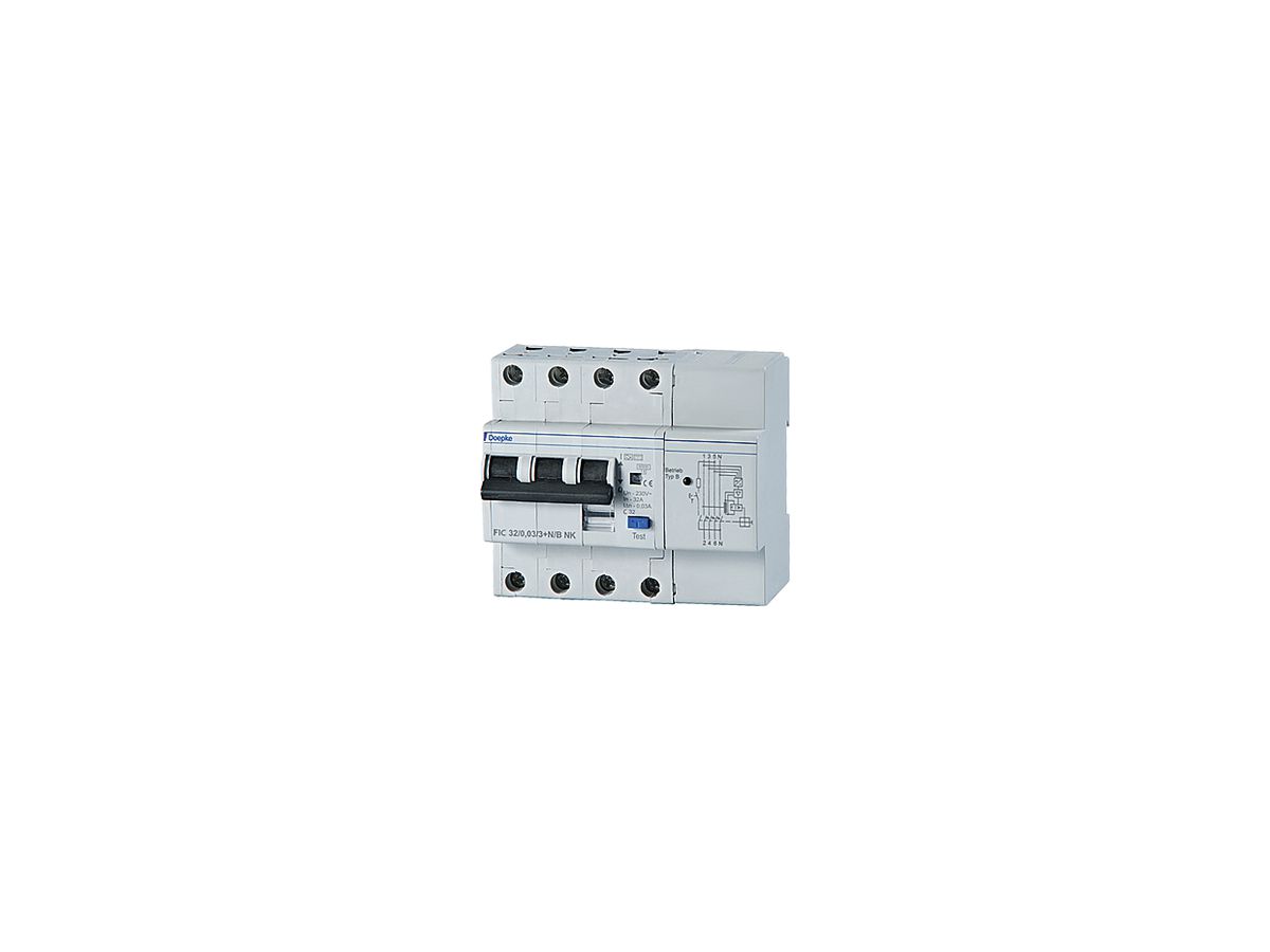 Fehlerstrom-/Leitungsschutzschalter Doepke FIC C 3L+N 25A 300mA 6kA
