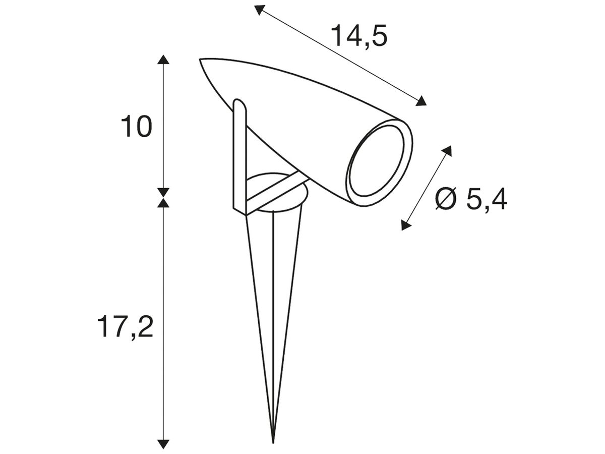 LED-Spiessleuchte SLV SYNA, 8.6W 470lm 3000K IP55 anthrazit