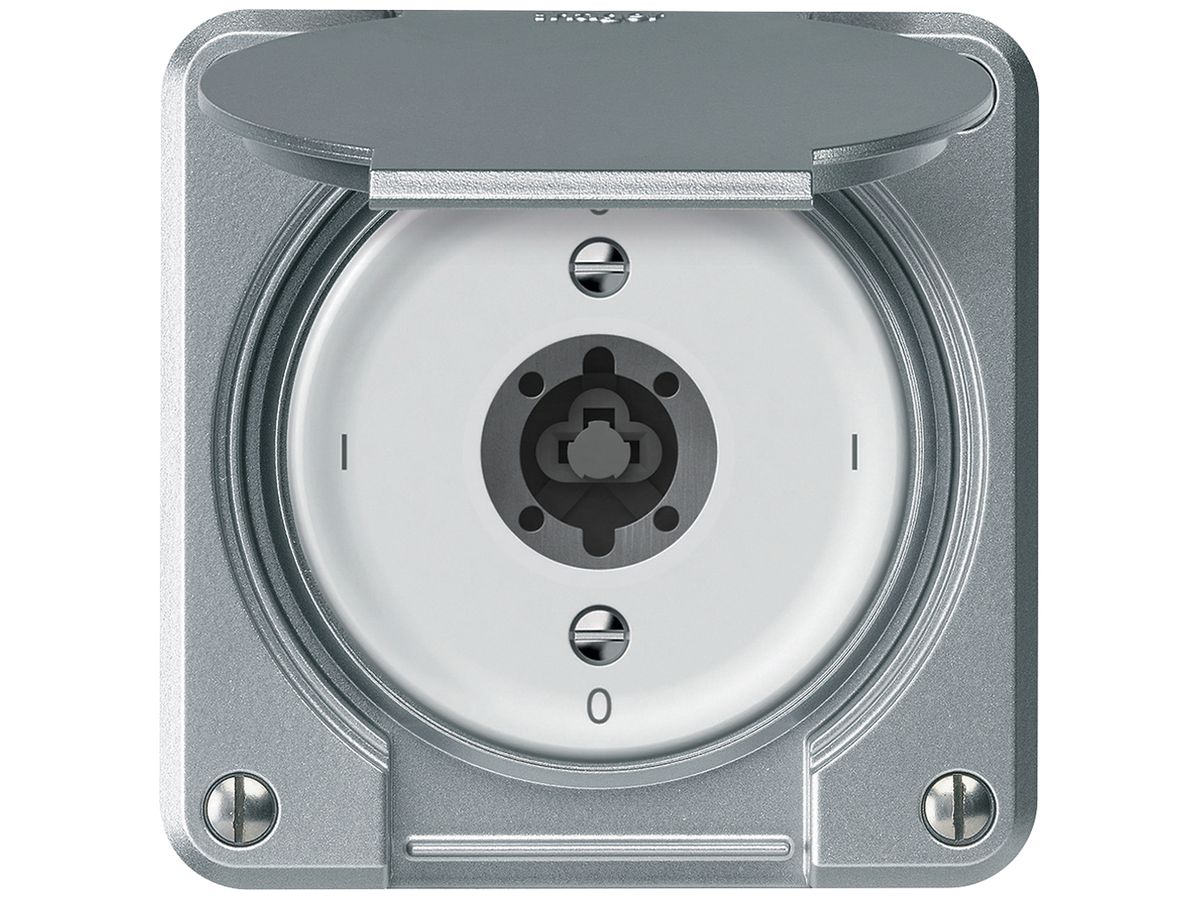 Schlüsselschalter robusto Ausschalter 1-polig 16A 250V 86×86mm Aluminium