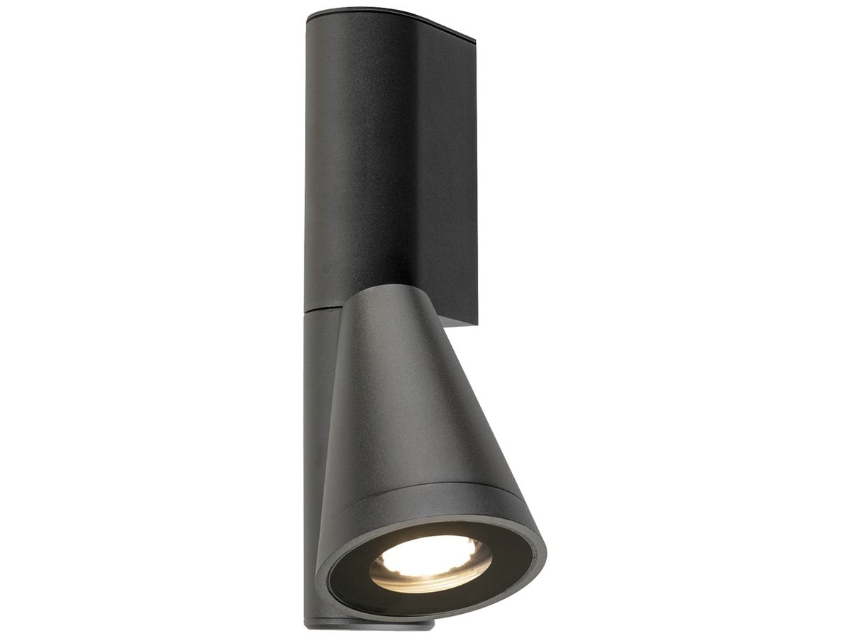 Wandleuchte SLV T-TUBE GU10 1×10W IP65 DIM 283×180mm schwarz