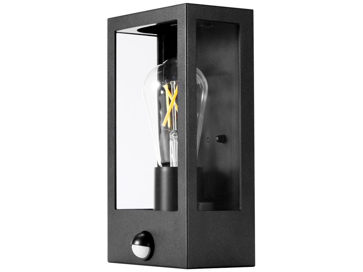 Wandleuchte Sylvania SylWall Lumina PIR E27 1×15W IP54 250×130×115mm schwarz