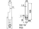 Schnellverleger BET 2056 W-Fuss Kunststoff 12…16mm 2×Kabel Stahl tfZn