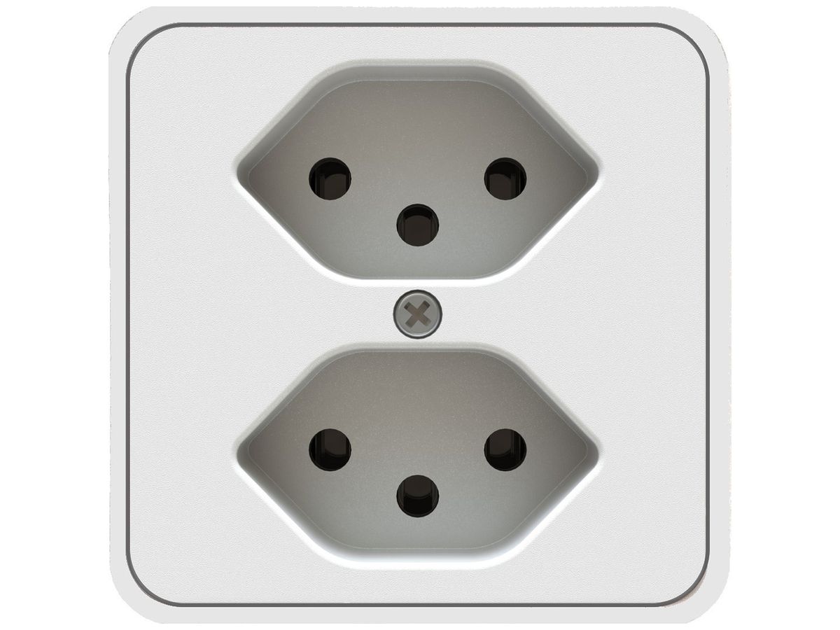 AP-Steckdose MH BUILD 2×T13 10A 230V 65×65×65mm IP20 ws