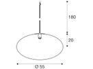 Pendelleuchte SLV MAGICO 55 E27 1×10W DIM Ø550mm schwarz
