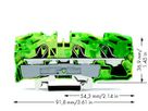 Durchgangsklemme WAGO TOPJOB S 16mm² 3L grün/gelb Serie 2016