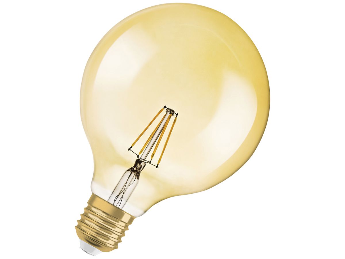 LED-Lampe LEDVANCE Vintage GLOBE E27 4W 410lm 2400K Ø124×168mm klar Gold