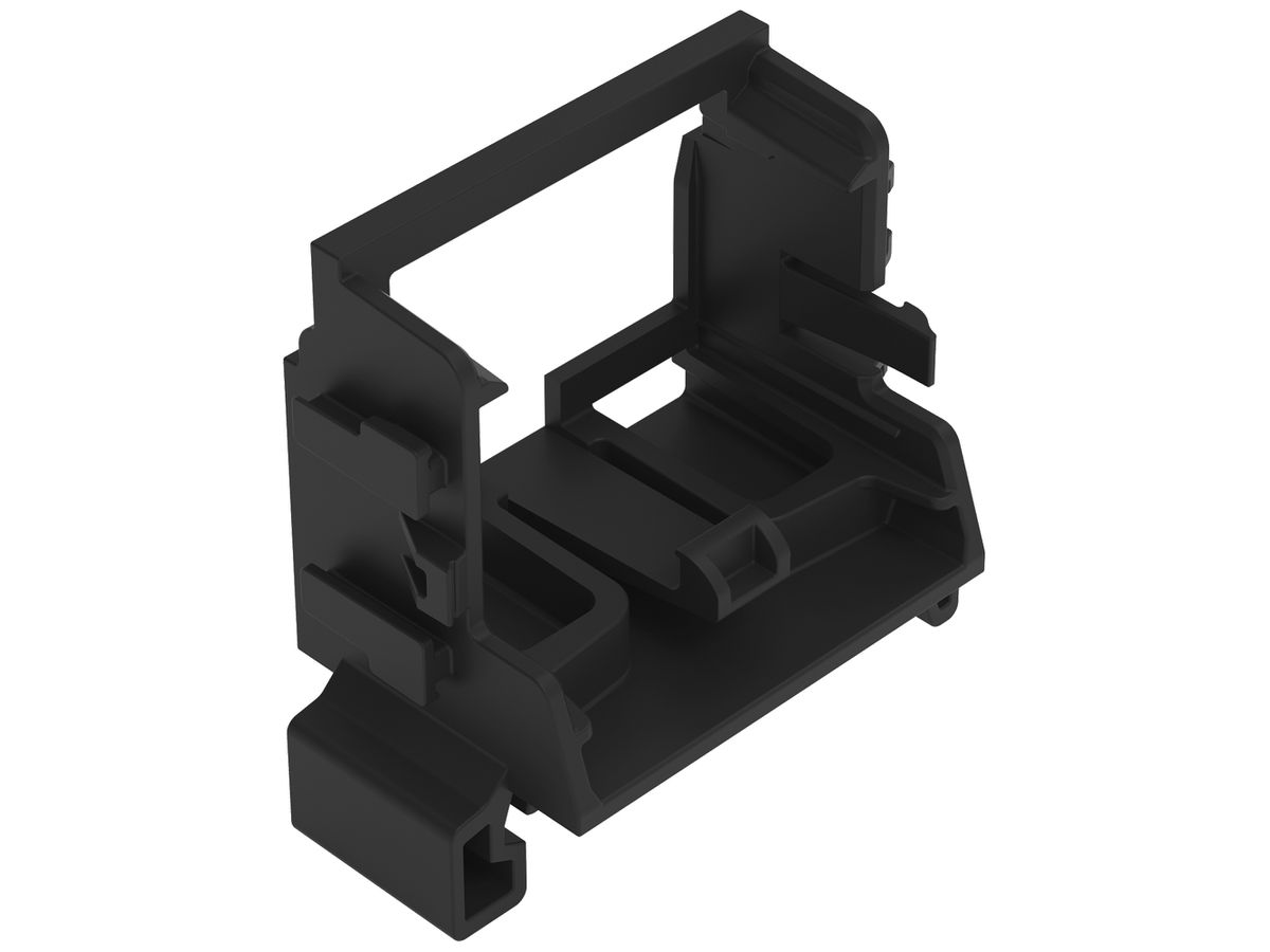 Befestigungsadapter WAGO 221 ohne Zugentlastung 10L×4mm² TH35 schwarz