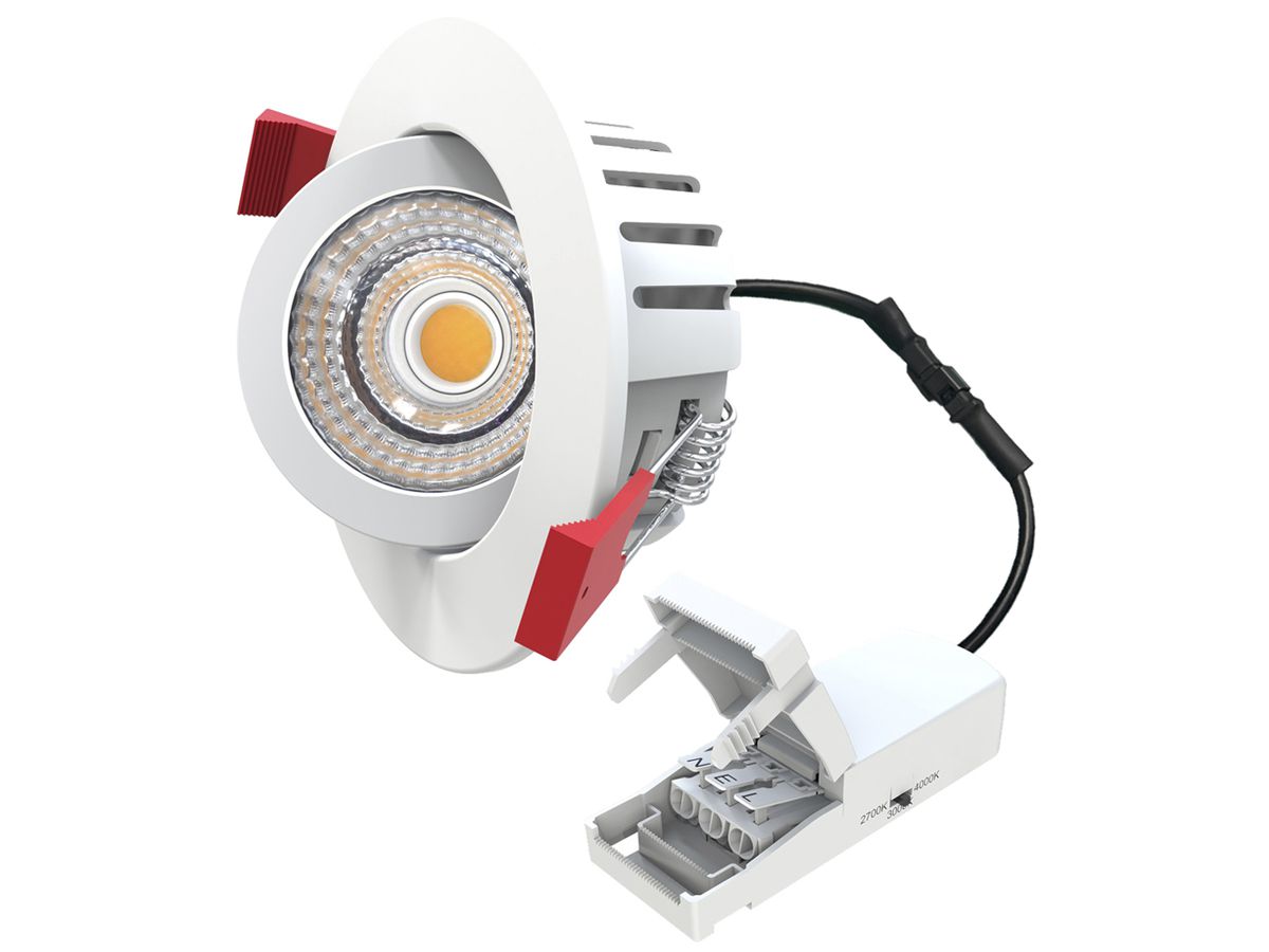 LED-Downlight DOTLUX HEATspin 7W 665lm 927/930/940 IP20/65 WB DIM Ø90mm weiss