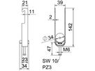 Schnellverleger BET 2056 W-Fuss Kunststoff 28…34mm 2×Kabel Stahl tfZn