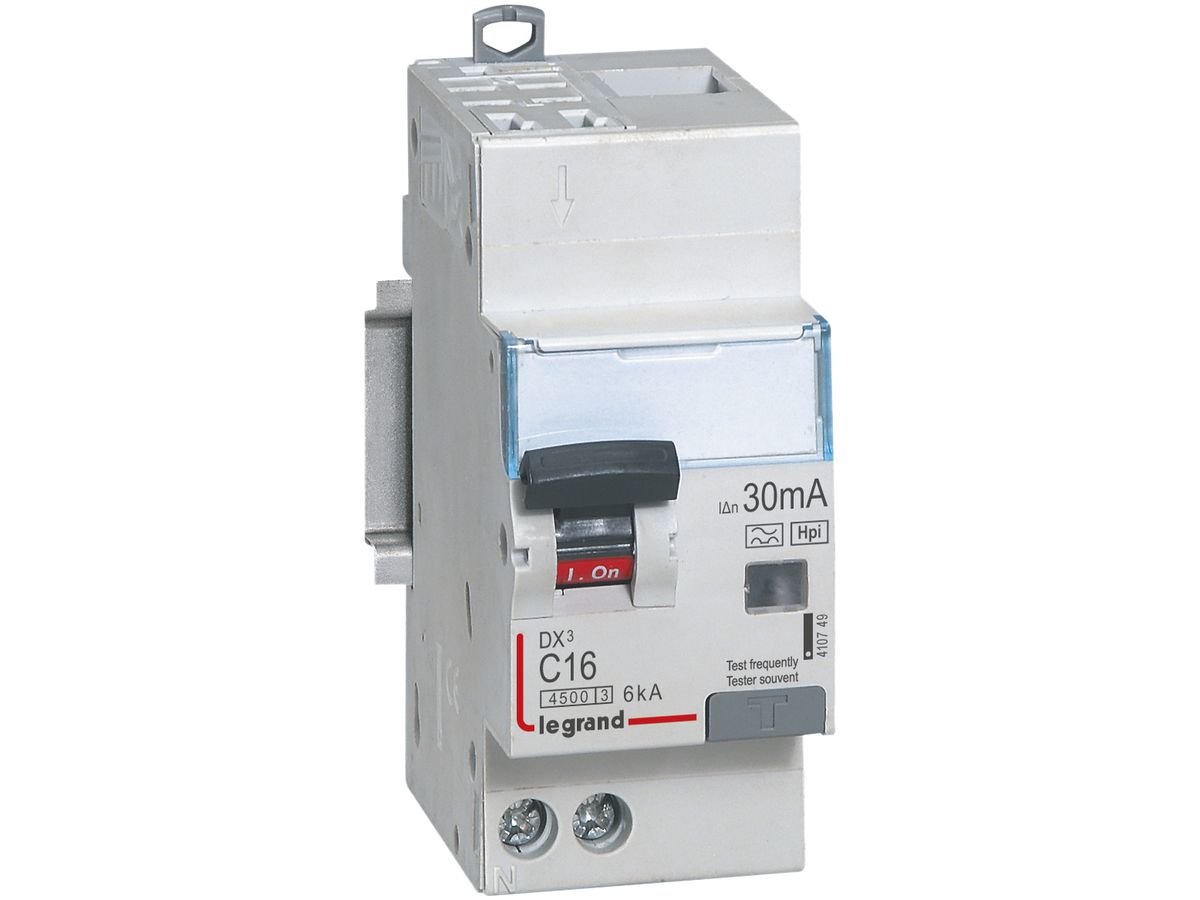 Fehlerstrom-/Leitungsschutzschalter Legrand C 2P 10A 4500A 30mA Typ F Steck.