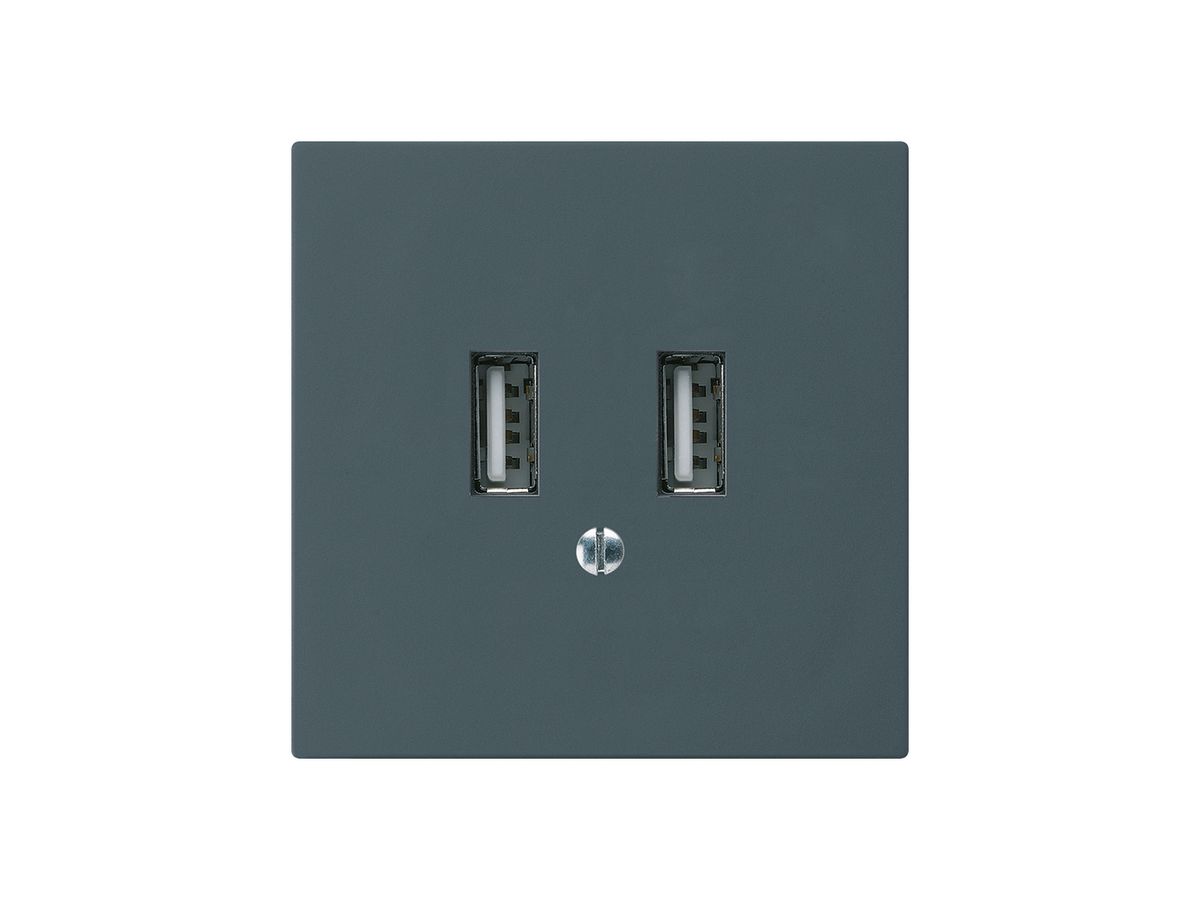 UP-USB-Ladesteckdose Hager kallysto A 240V 2400mA anthrazit