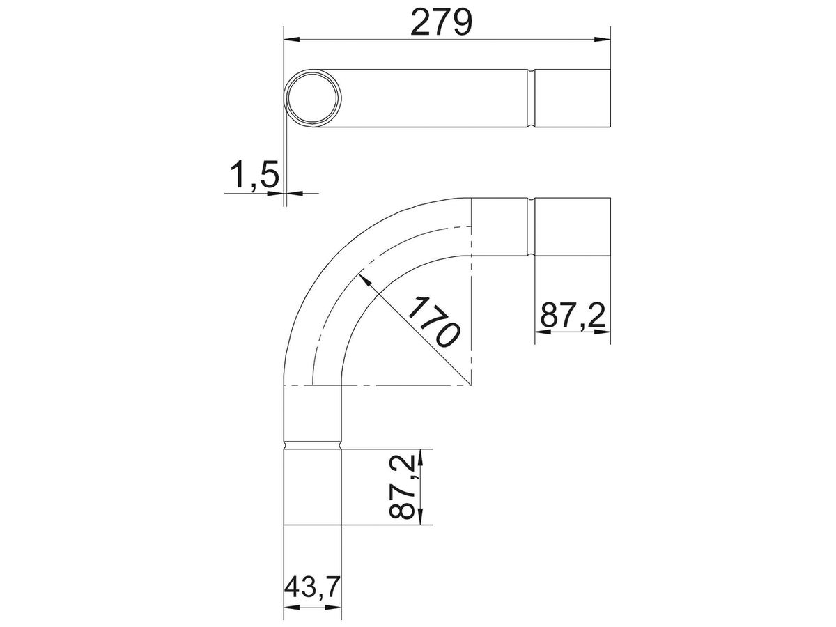Bogen Bettermann Stapa 90° Ø40mm Stahl galvanisch/elektrolytisch verzinkt Zink