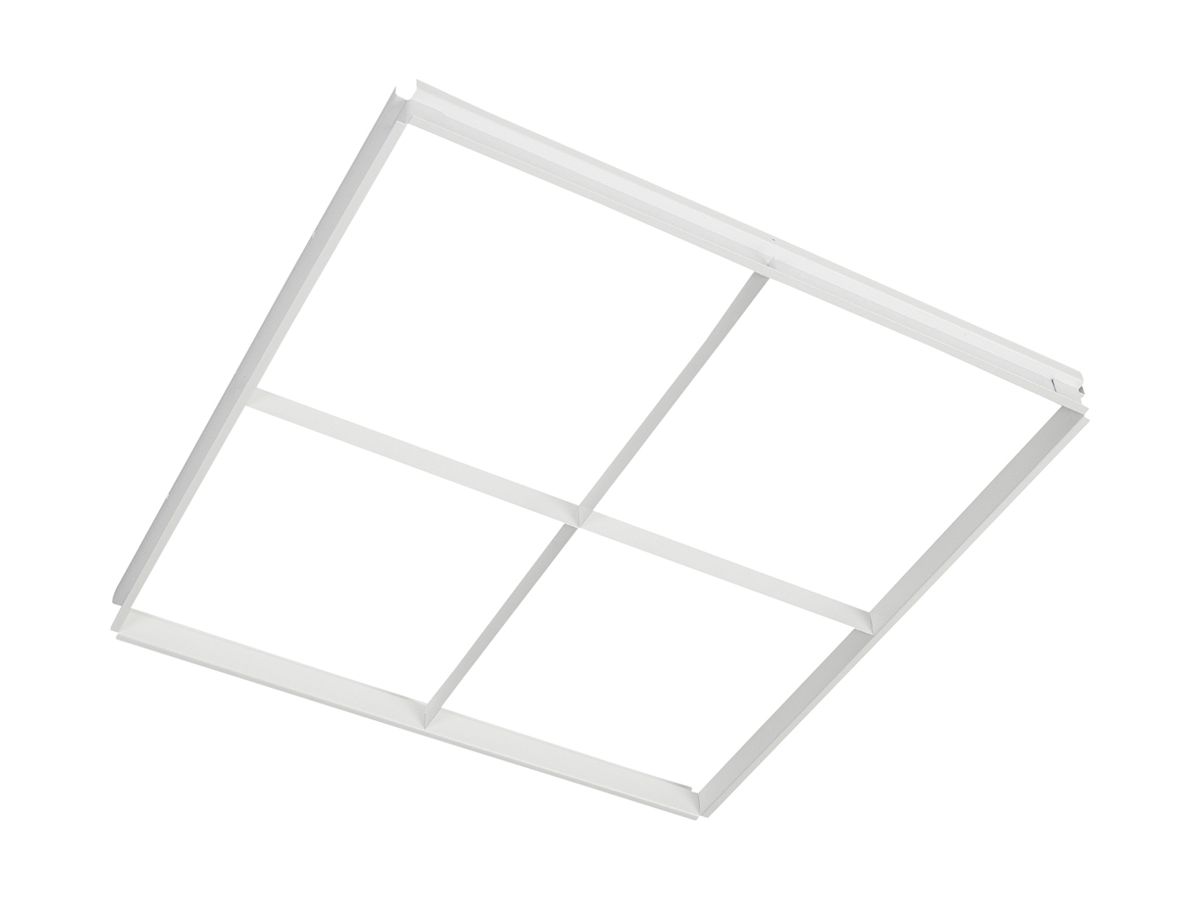 Einbaurahmen Legrand DIANA Edelstahl 595×595×42mm mit 4 Felder weiss