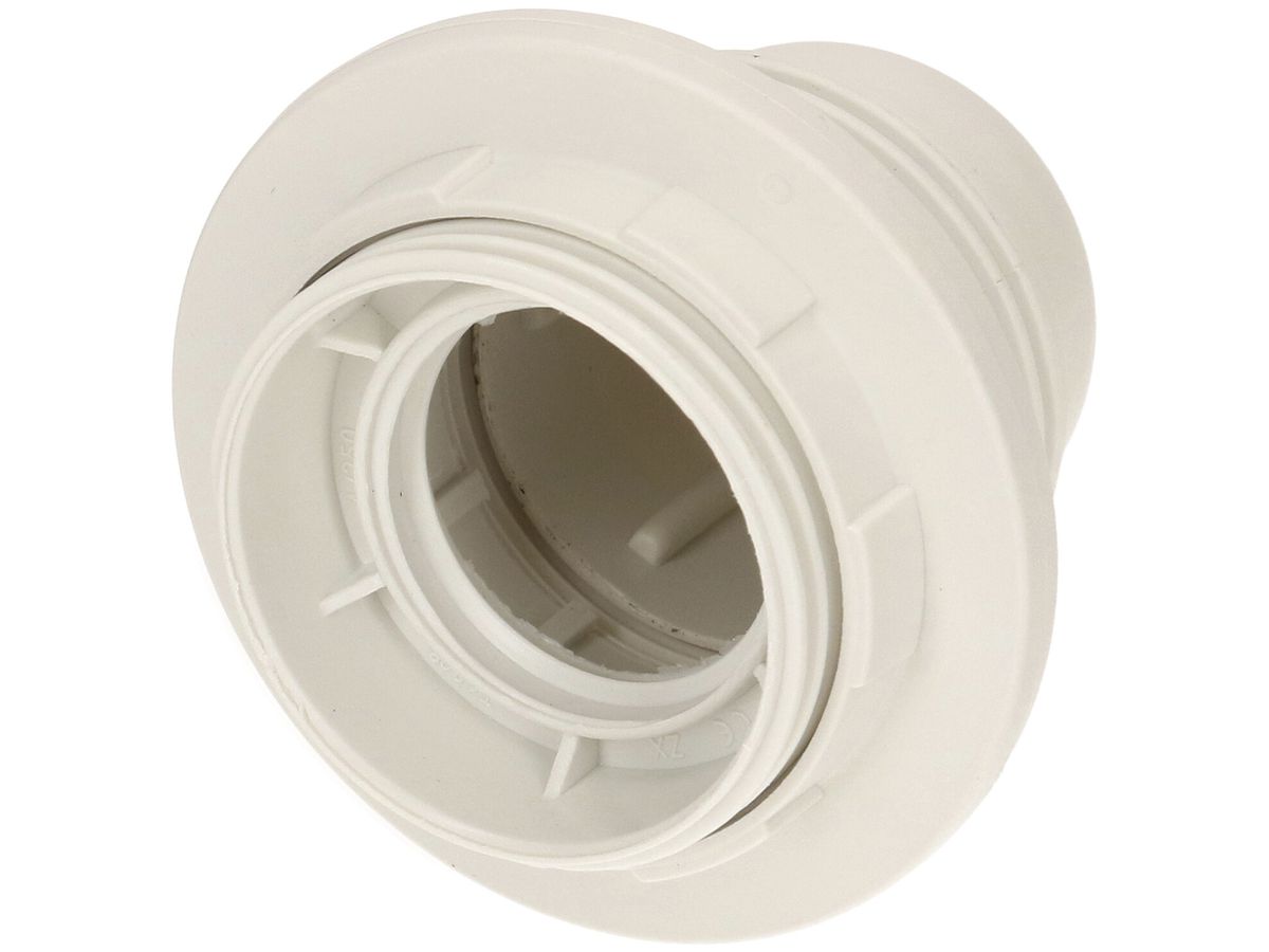 Fassung E27 Kunststoff M10×1 weiss mit Randmantel