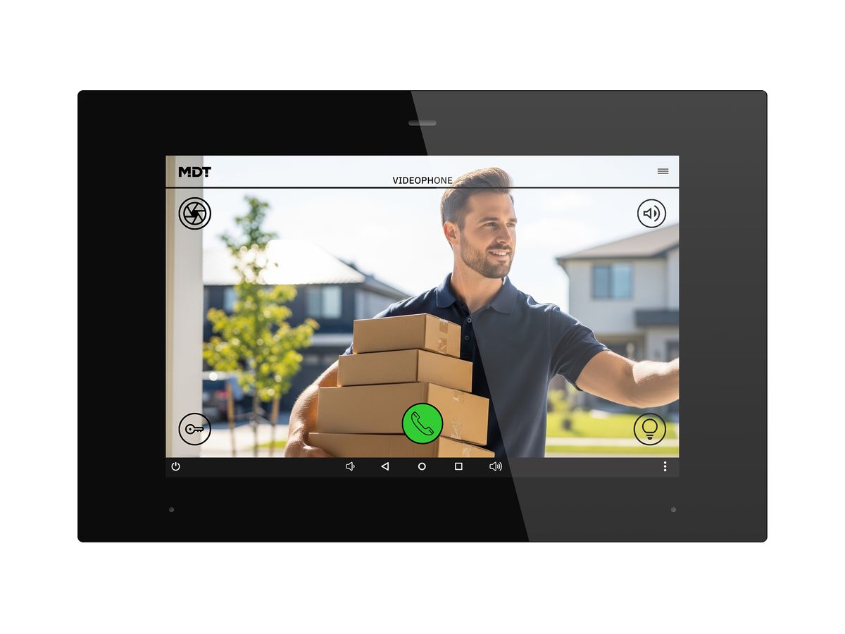 UP-Touchpanel KNX MDT VC-08P82.01S Ethernet 8" Lautsprecher Glas schwarz