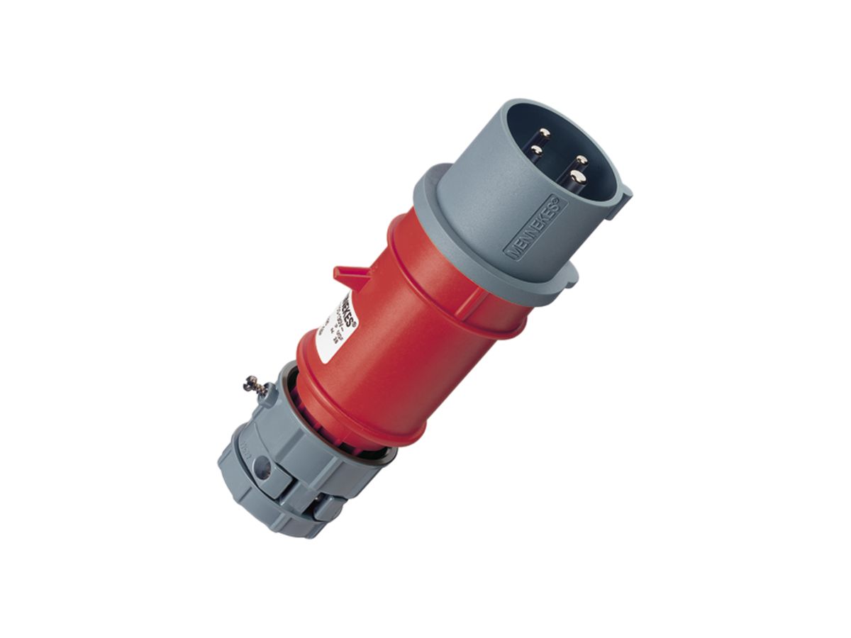 Stecker CEE-Powertop 16A 4P 6h 400V rot mit Verschraubung