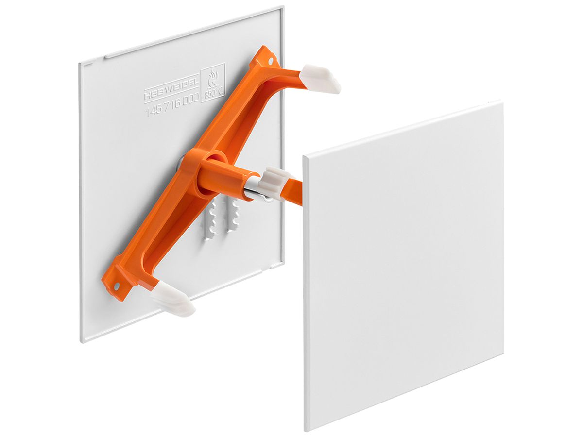 Steckdeckel HSB Slim mit Diagonalsteg, 130×130mm, weiss halogenfrei