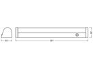 LED-Wandleuchte LEDVANCE LINEAR MR PIR 11W 1430lm 830/840 IP44 561×82mm weiss