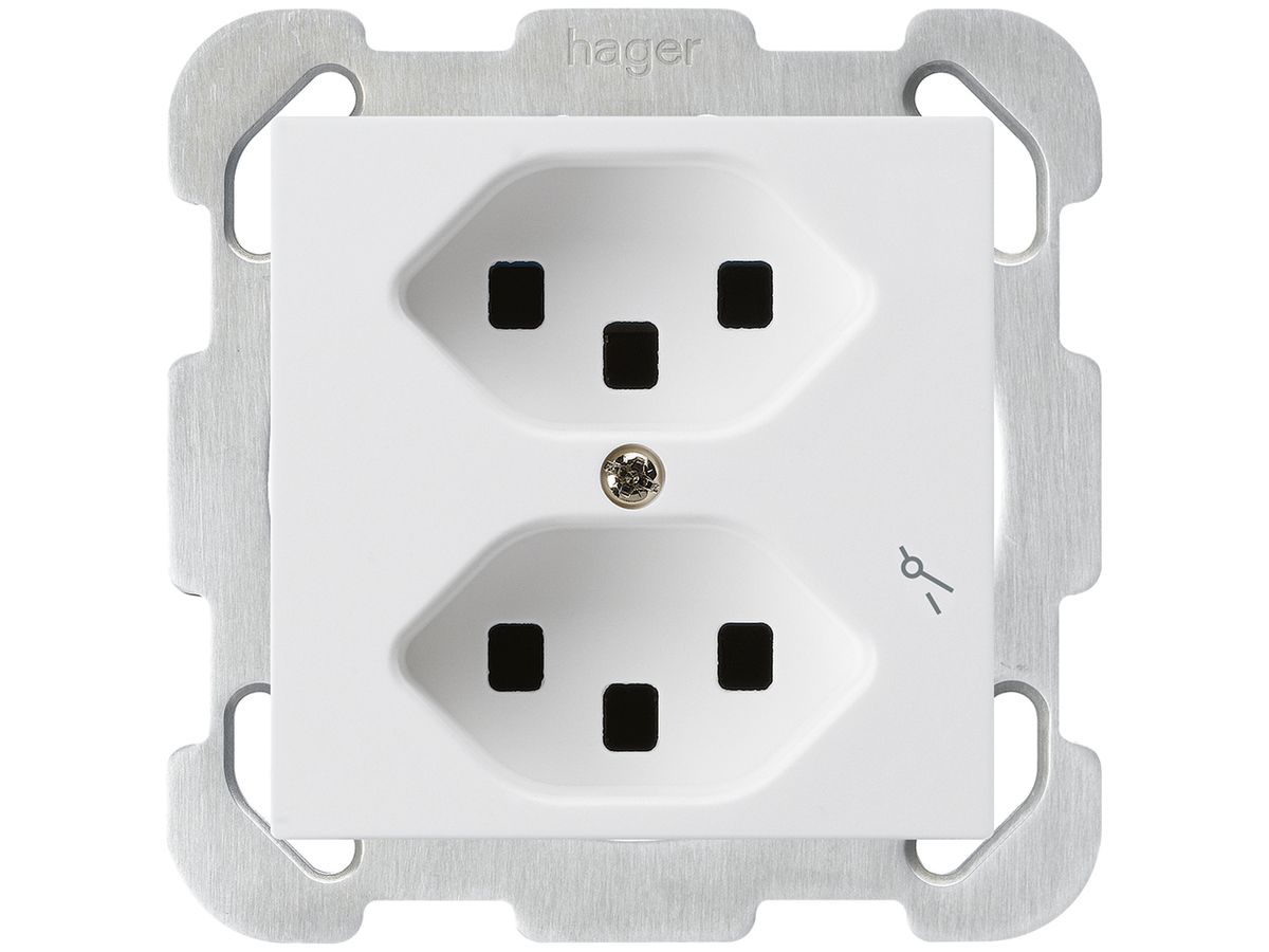 UP-Steckdose Hager kallysto 2×T23 1×S B ultraweiss