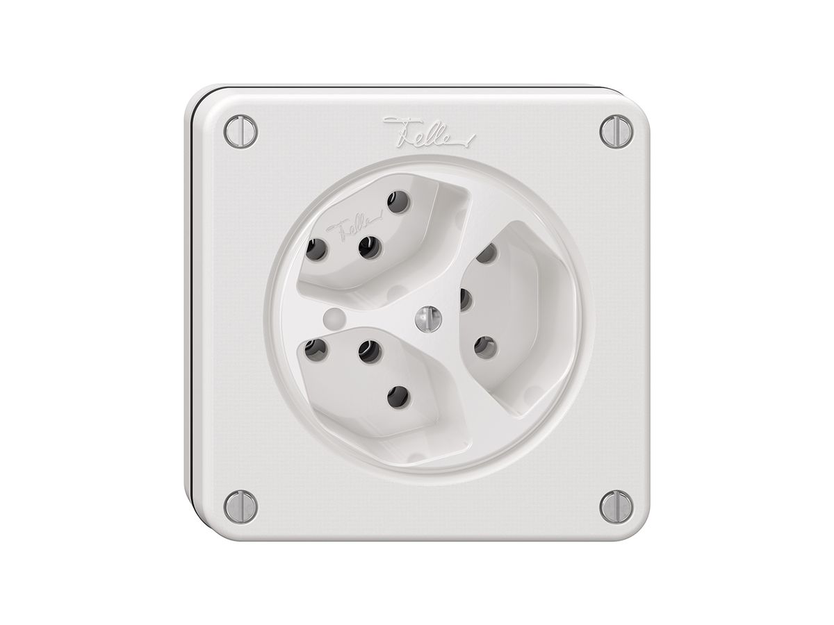 NUPU-Steckdose NEVO, 3×T13, m.LED, weiss