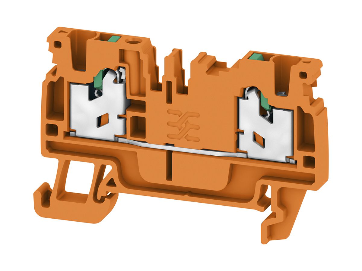 Durchgangs-Reihenklemme S2C 2.5 OR 2.5mm² 24A 800V SNAP IN 2×1 TH35 orange