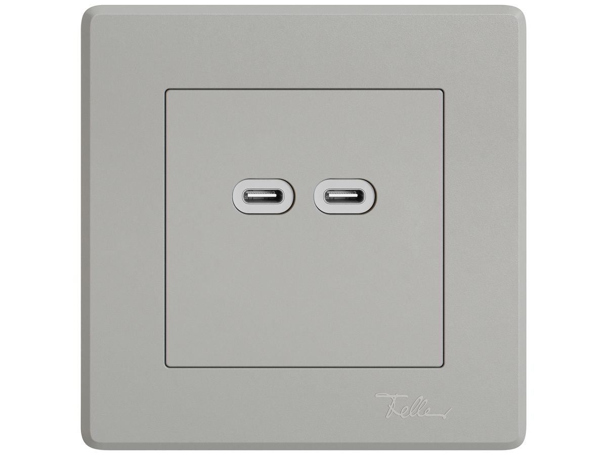 UP-USB-Ladesteckdose EDIZIO.liv SNAPFIX® 230VAC 18W 2×USB Typ C hgu