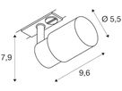 Spot SLV PURI 2.0 Tube GU10 1×6W DIM AD1PH Ø55mm grau