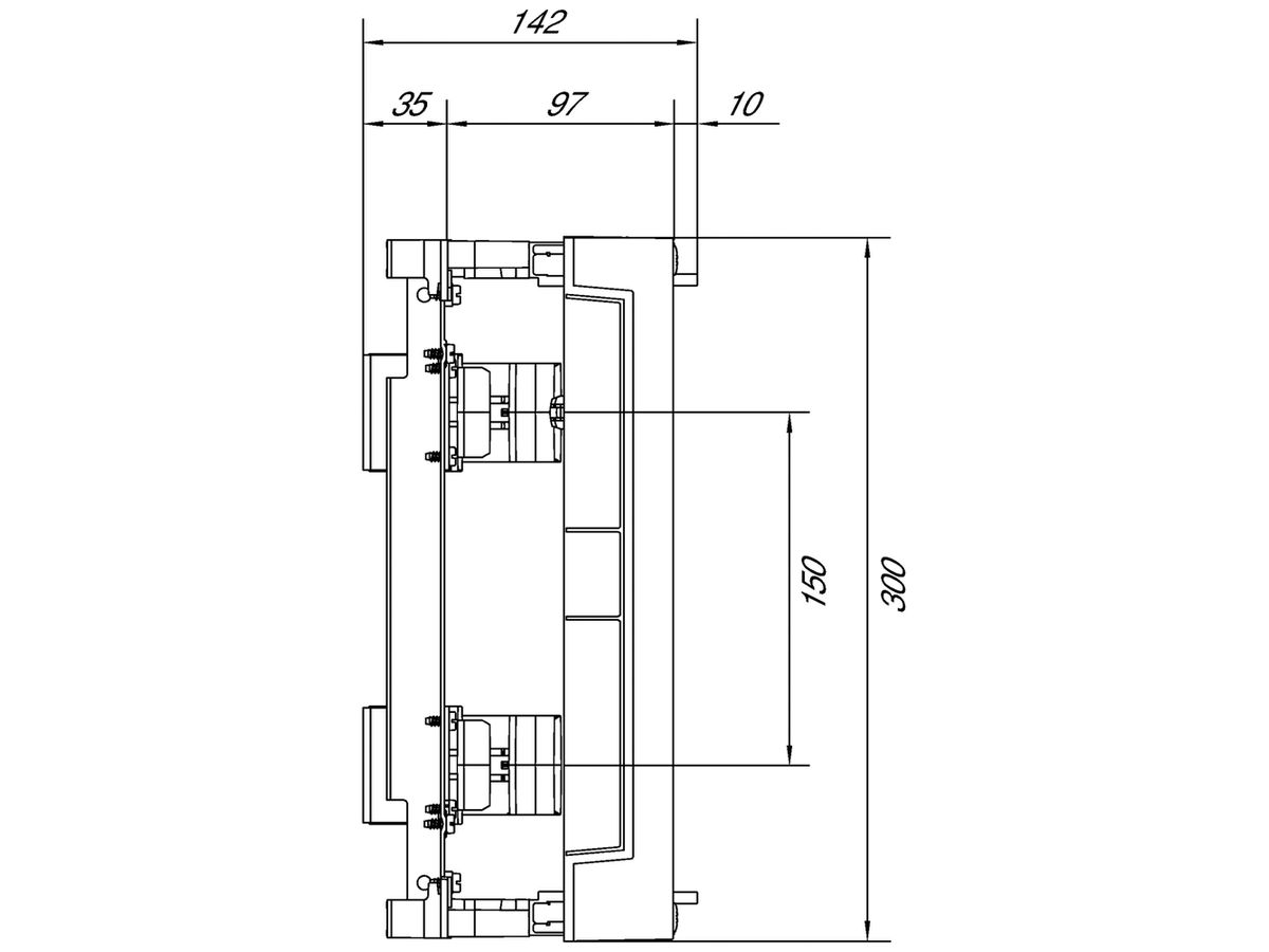 Baustein Hager univers N 300×250mm für Reiheneinbaugeräte 24 PLE