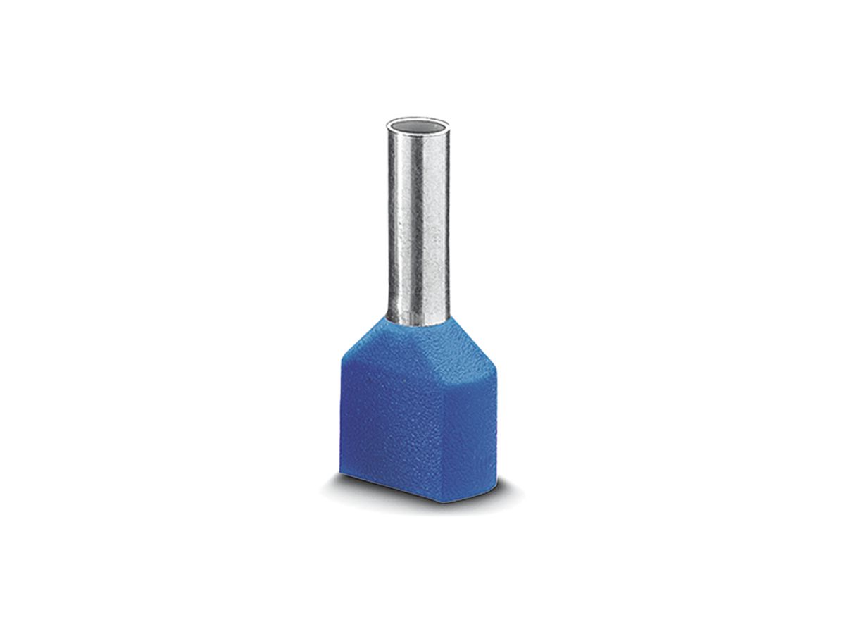 Zwillings-Aderendhülse isoliert PX DIN 46228 2×16mm² L=16mm blau