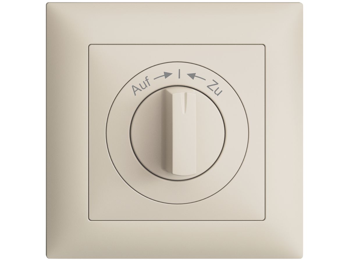 Frontset EDIZIOdue Auf->I<-Zu 88×88mm crema, für Drehschalter