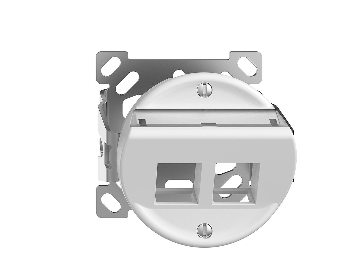 AP-Montageset Sdue, mit Schrägauslasshaube f.2×Keystone weiss