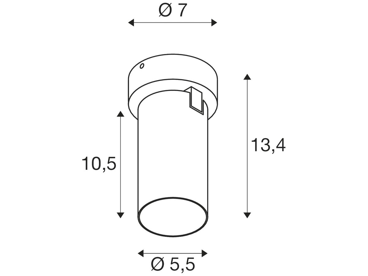 Decken-/Wandleuchte SLV KAMI GU10 1×0…10W 114×70mm weiss