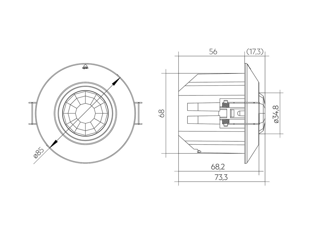 EB-Bewegungs- und Präsenzmelder Tridonic basicDIM Wireless Sensor 5DP 38rc