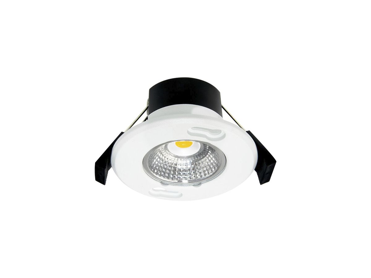 LED-Downlight DOTLUX MULTISCREWplus 6W 600lm 3000K IP65 36° DIM Ø80mm weiss