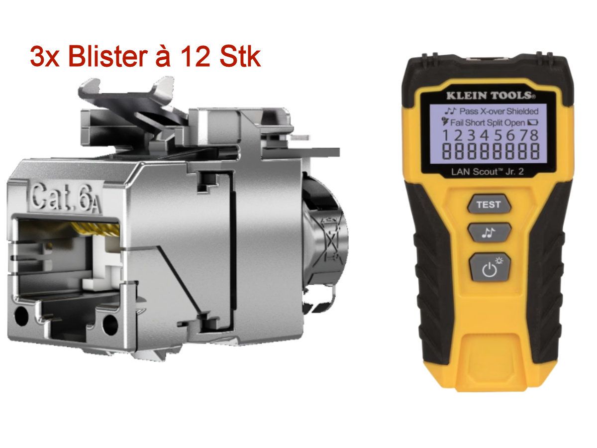 Set-Telegärtner Modul+Kabeltester - 36x AMJ-SL Cat.6A + Kabeltester