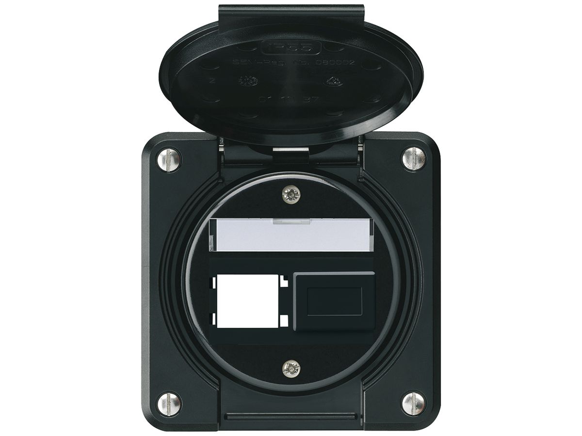Montageset robusto IP55 Frontauslass für 2×R&M schwarz