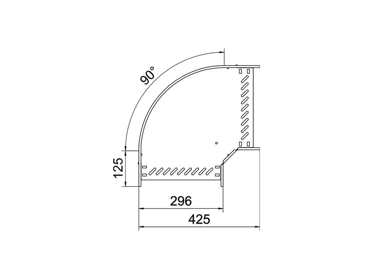 Bogen BET RB 90° 85×300mm Stahl feuerverzinkt