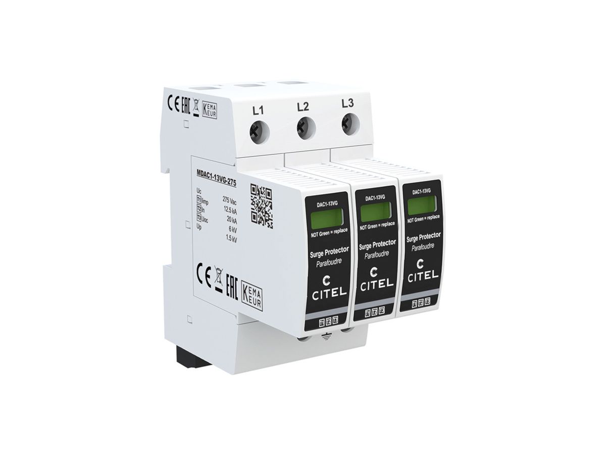 Blitzstromableiter  Citel DAC1-13VGS-30-275 Typ 1+2+3, 3-polig