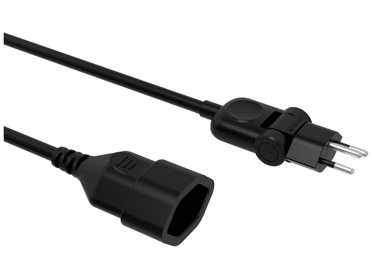 Verlängerungskabel MOVE PVC 10A 230V 3×1mm² Stecker T12 Buchse T13 5m schwarz