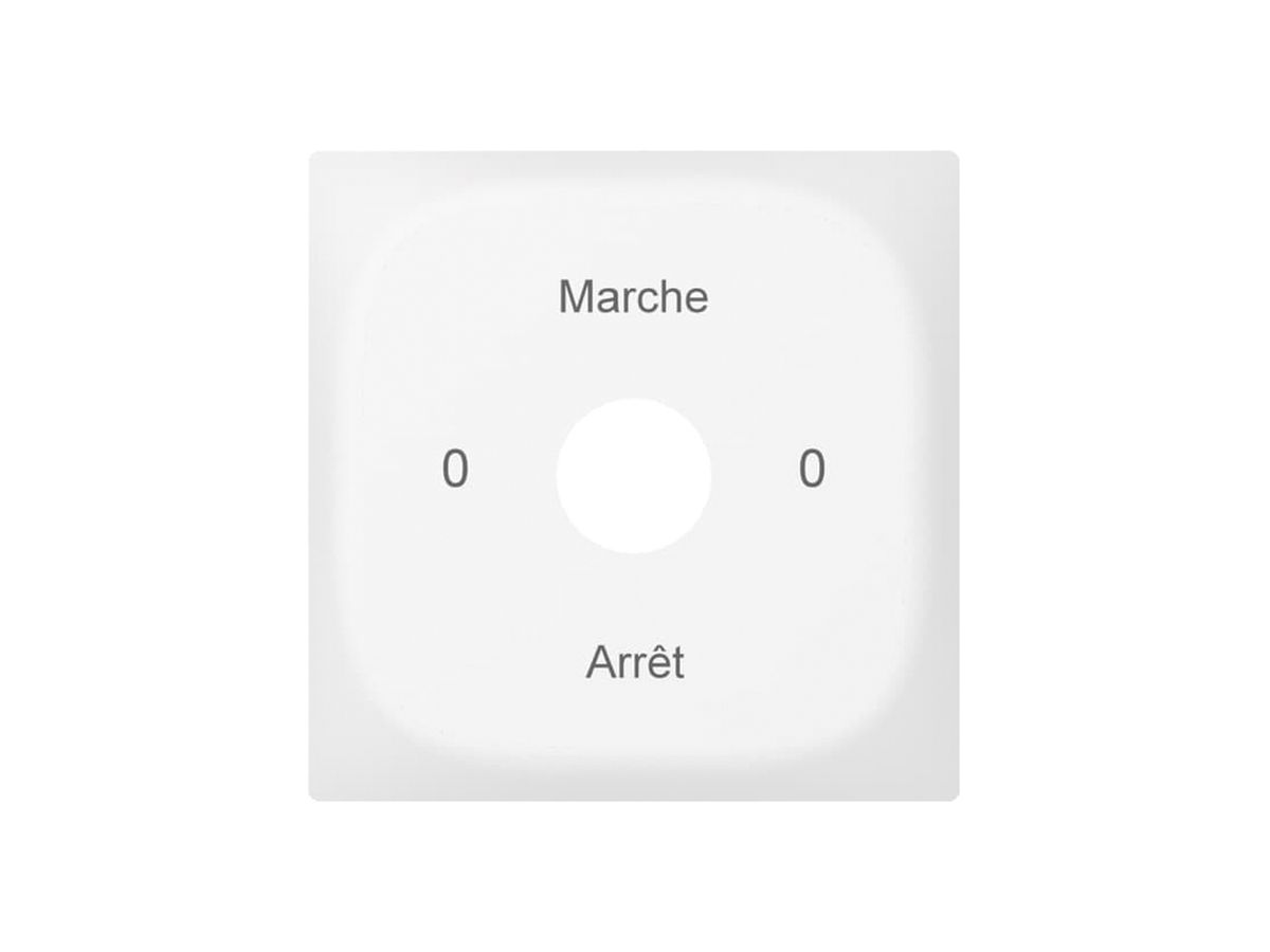 Frontplatte SIDUS zu Schl.-sch. Gravur 0-Marche-0-Arrêt weiss