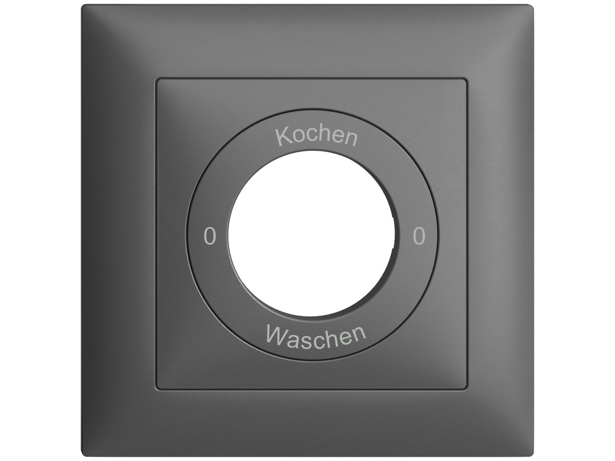 Frontset 0-Kochen-0-Waschen EDIZIOdue 88×88mm dunkelgrau